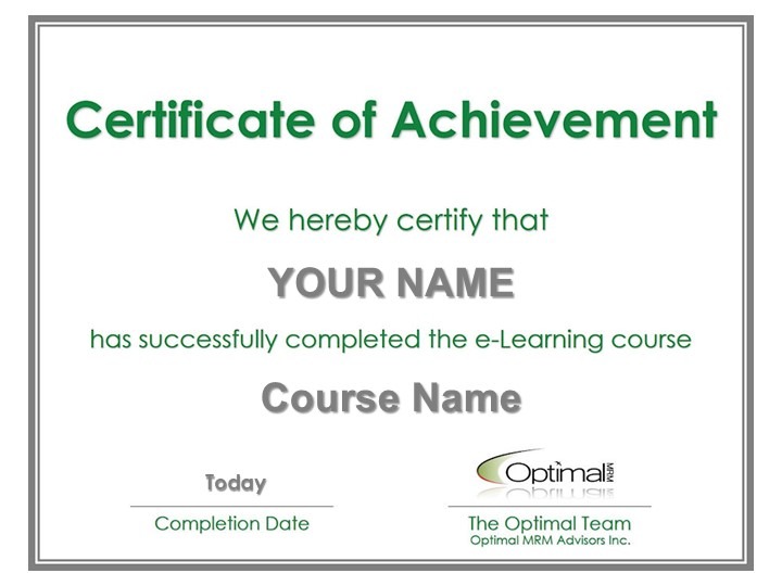 Certificate of Achievement
