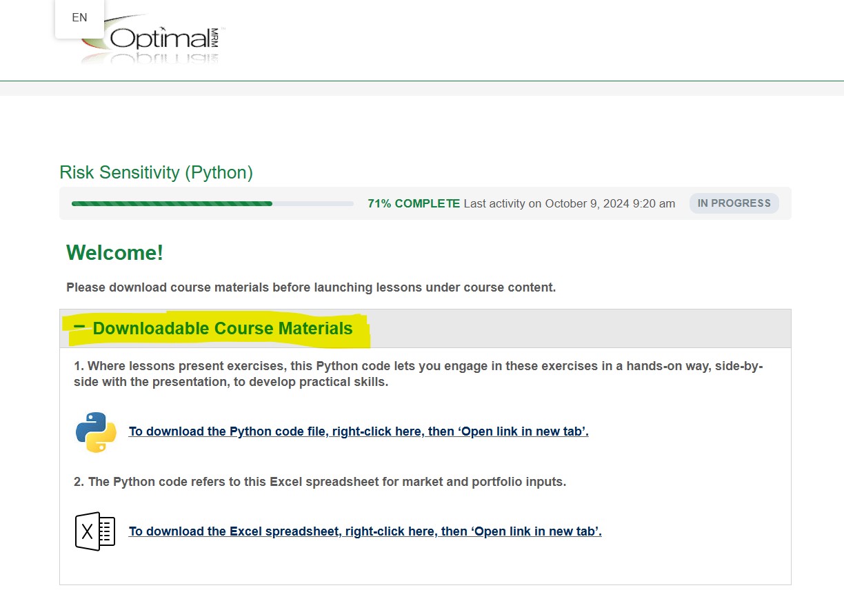 Risk Sensitivity (Python)