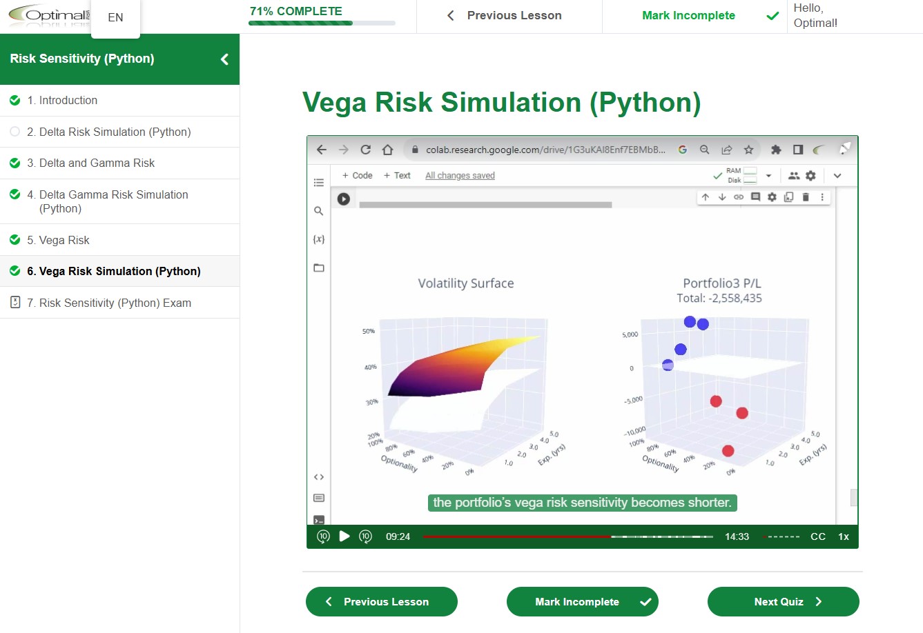 Risk Sensitivity (Python)